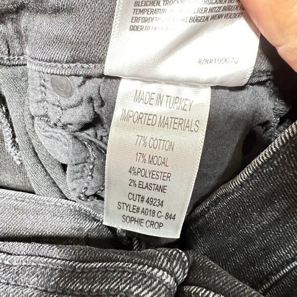 Agolde Womens Black Wash Distressed Sophie Crop Denim Jeans Sz. 25 - Picture 6 of 10